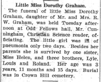 Dorothy Graham death notice