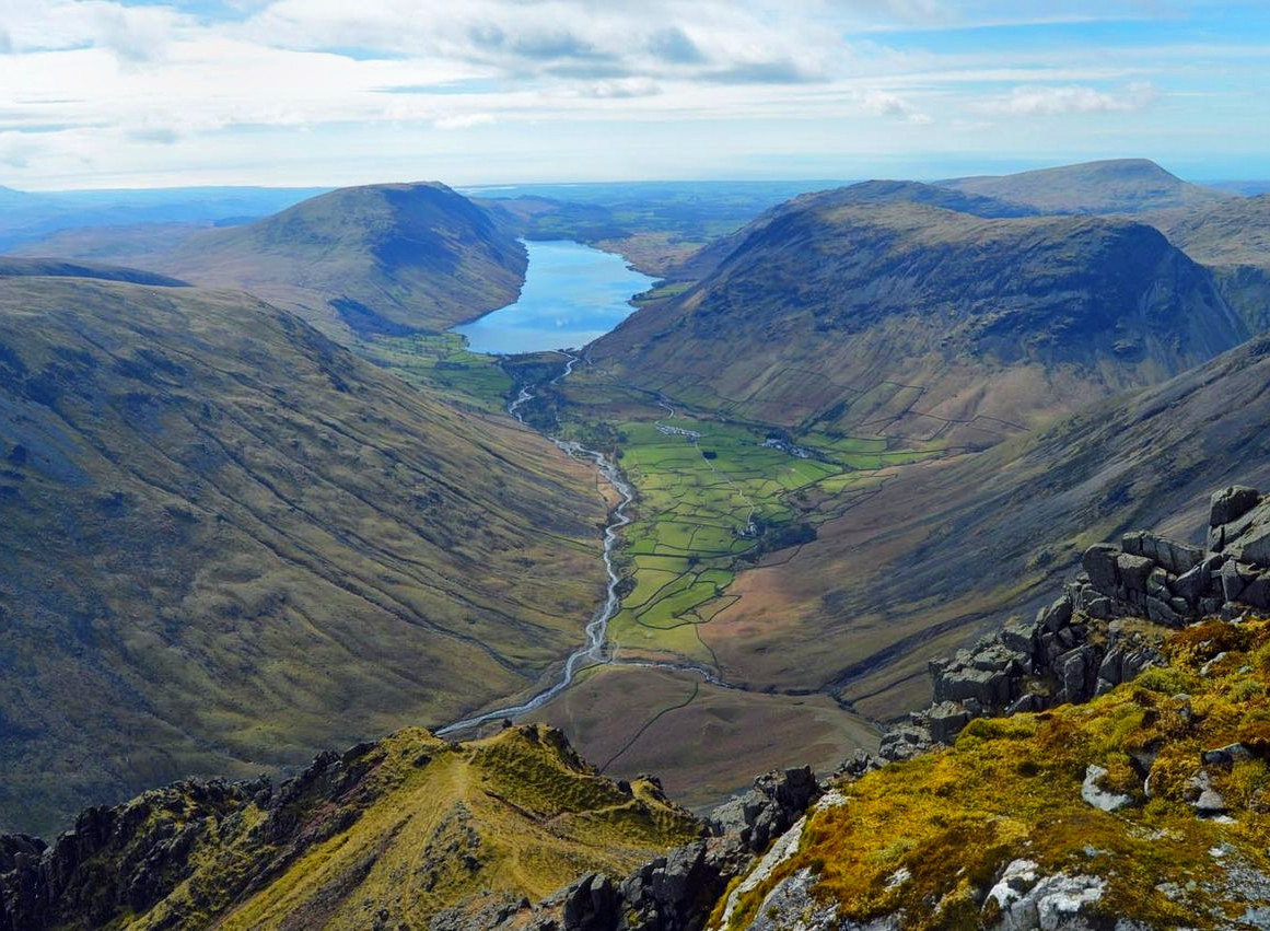 The view from the cairn built by the Westmorland brothers in 1876 to the SW of the summit of Great Gable, which they considered the finest view in the district. Credit Doug Sim