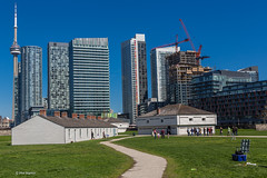 Old Fort York of years past and skyline of Toronto today