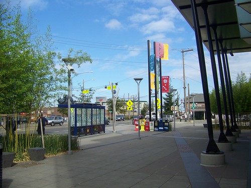 Public art and bus shelter,  Beacon Hill Station, Sound Transit light rail