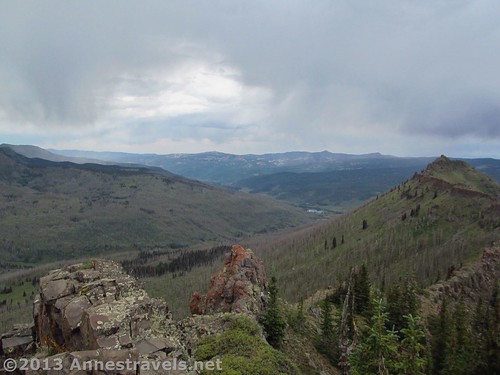 Where we stopped: looking down the ridge toward Himes Peak, Flat Tops Wilderness Area, Routt National Forest, Colorado