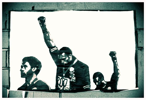 Street art: 1968 Olympics Black Power (human rights) salute