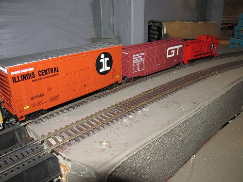 A 1970's era freight train from the former Illinois Central Gulf Railroad in H.O Scale. by Eddie from Chicago