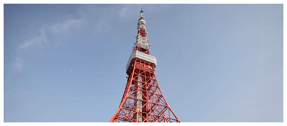 Tokyo Tower, Blue Sky, in Tokyo - Japan