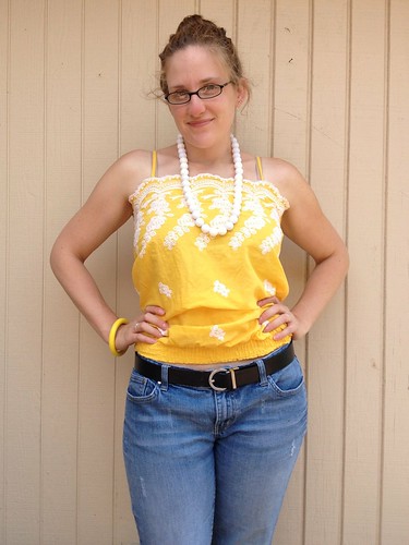 Yellow Rose of Texas Dress-to-Cami Refashion - After