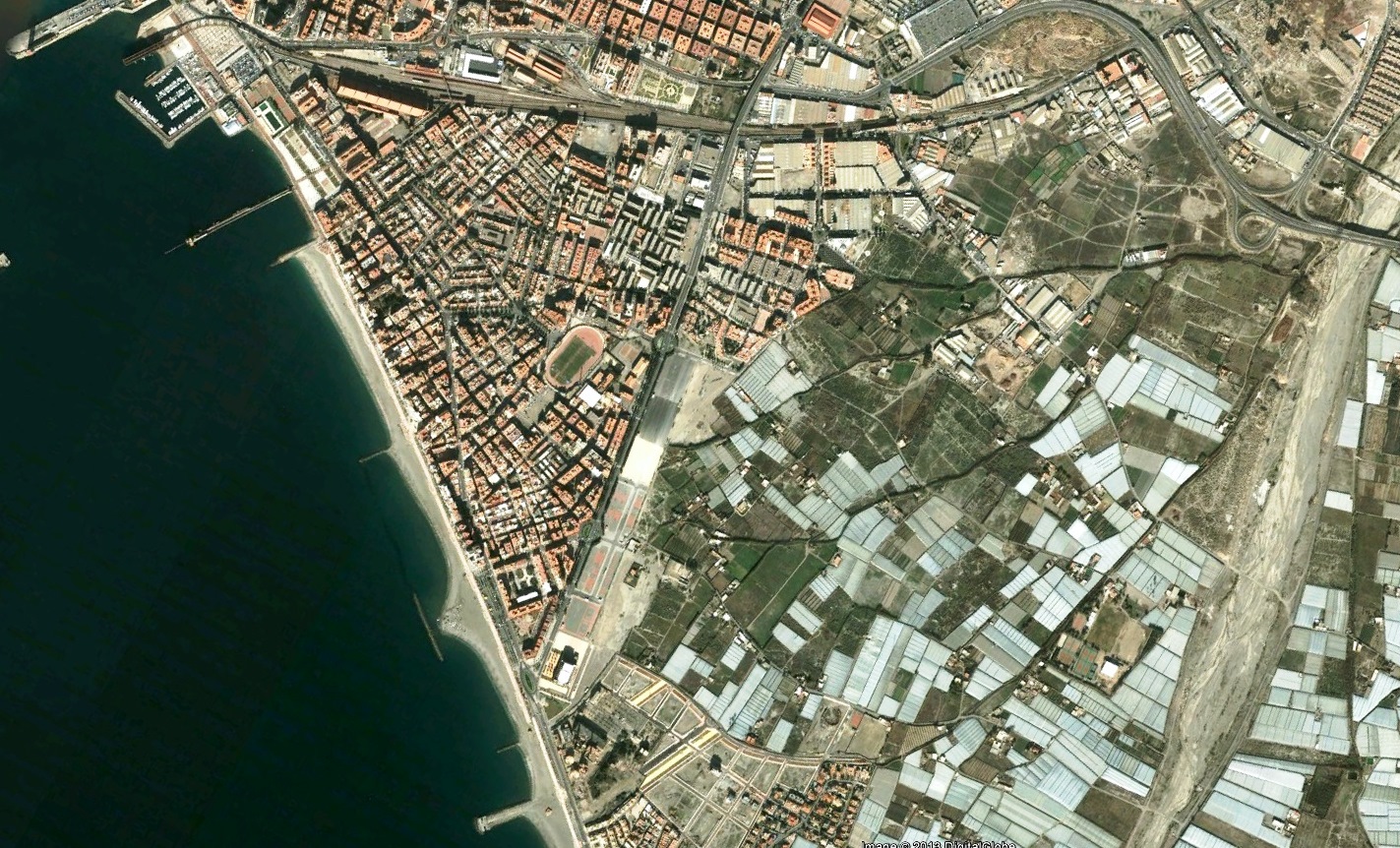antes, urbanismo, foto aérea, desastre, urbanístico, planeamiento, urbano, construcción, Almería, Toblerone