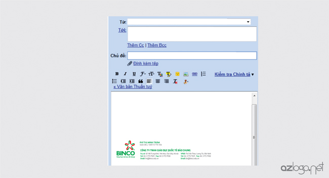 Thiết kế mẫu chữ ký email công ty tư vấn du học BINCO