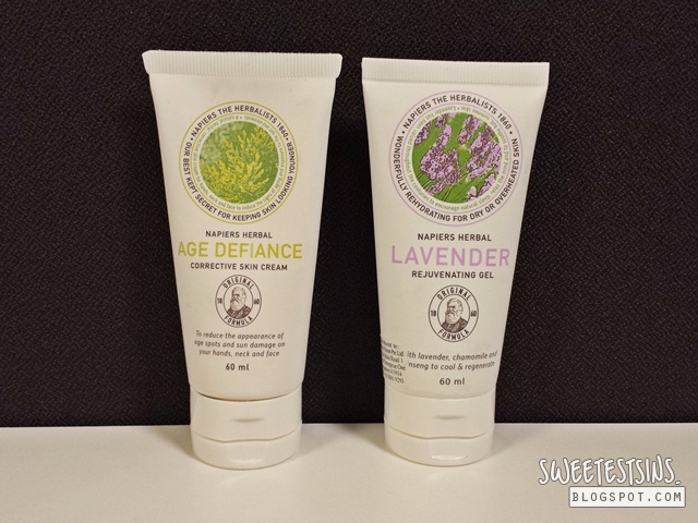 napiers herbal age defiance corrective skin cream and lavender rejuvenating gel