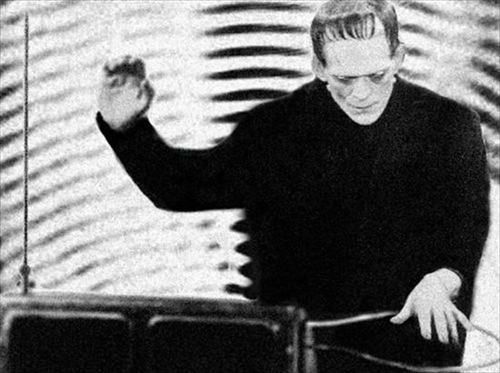 Boris Karloff playing the Theremin