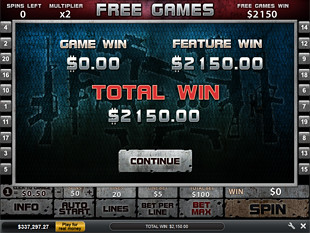 free Punisher War Zone free spins feature prize