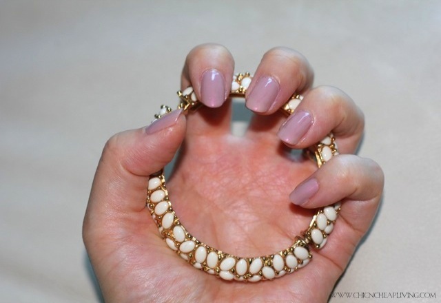 Marc Jacobs Fluorescent Beige nail polish with bracelet by Chic n Cheap Living