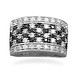 82924 Rhodium Plated Checkerboard CZ Ring
