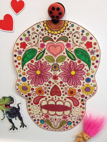 colorful sugar skull by ceck0face