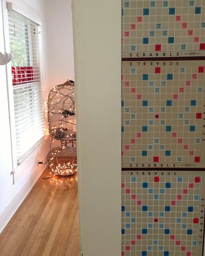 new wall design with vintage scrabble boards