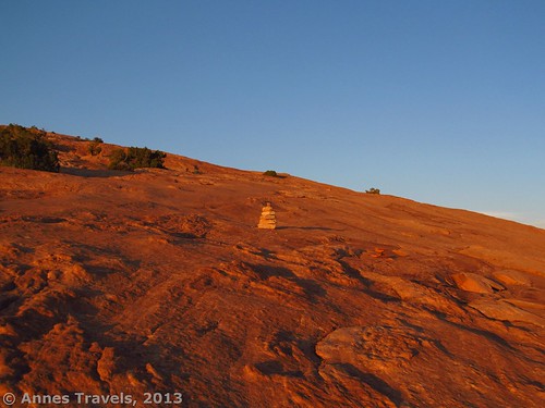 The trail up to Delicate Arch is beautiful near sunset, Arches National Park, Utah