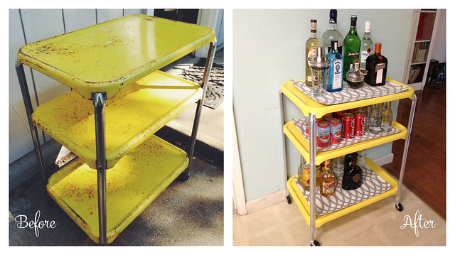 DIY Bar Cart Before and After #thelovelygeek