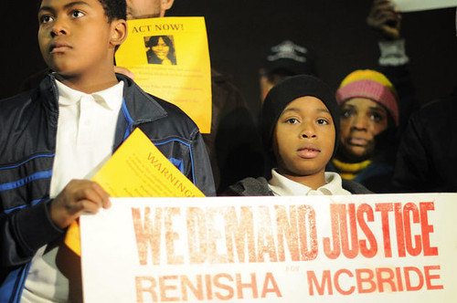 Rally at the Dearborn Heights police station demanding justice for Renisha McBride who shot to death outside a home in the suburb of Detroit. Her assailant has not been arrested. by Pan-African News Wire File Photos