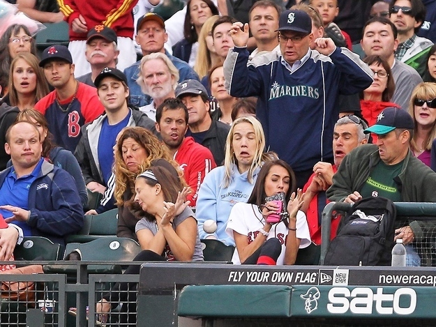 The perfectly timed foul ball picture: