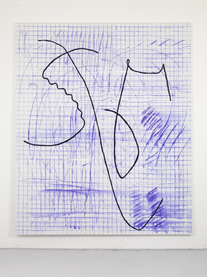 19 Jana Schröder, Spontacts, L 9, 2012, 240x 200 cm, Kopierstift und Öl auf Leinwand, 2012