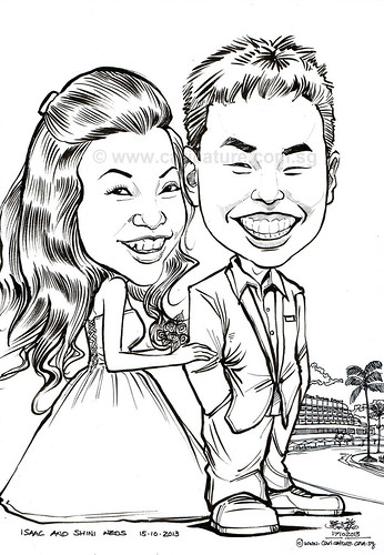wedding couple caricatures at Rasa Sentosa Resort - A6 (watermarked)