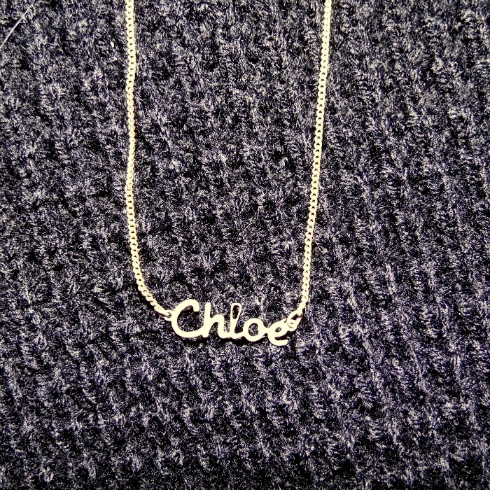 Chloe Name Necklace Delicate Gold