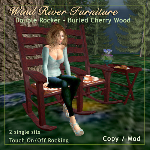 Double Rocking Chair - Burled Cherry by Teal Freenote