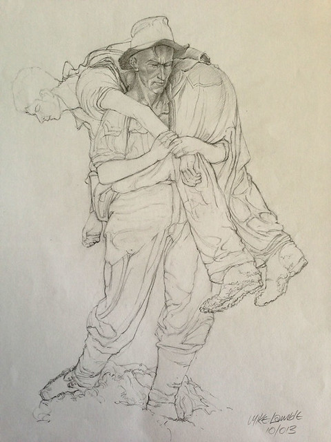 A statue drawing by Mike Lamble