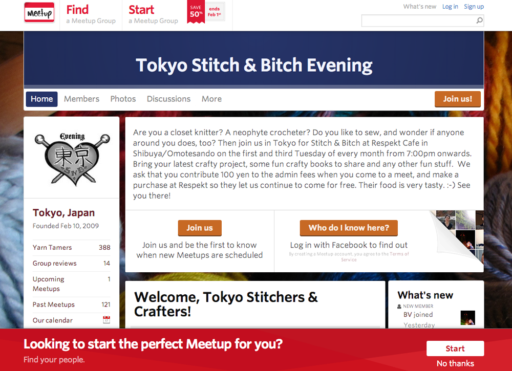Tokyo Stitch & Bitch Evening