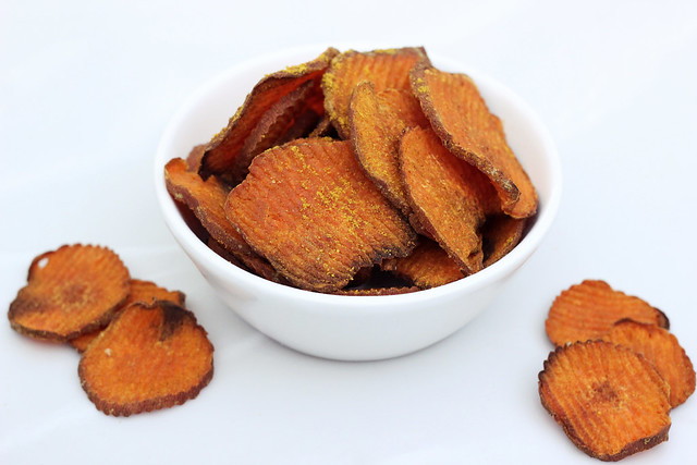 Curried Sweet Potato Chips - Gluten-free + Vegan