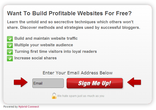 Placing featured call to action widget could easily grow email list