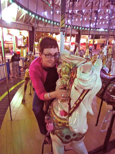 Mod Betty on the Carousel Rye Playland Rye NY