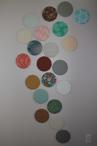 Fabric covered cork board wall pic 3