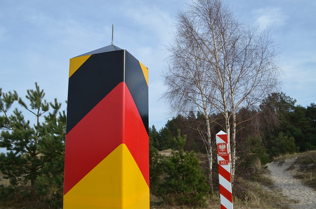 Border posts of Ahlbeck Germany and Świnoujście, Poland