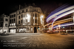 Night Time Light Traces At Carfax In Oxford