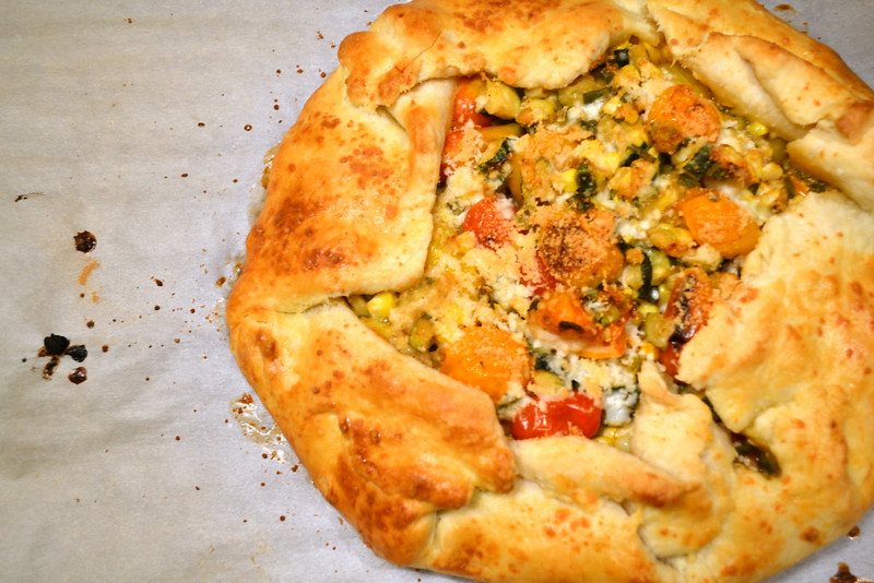 tomato, zucchini, and corn galette | things i made today