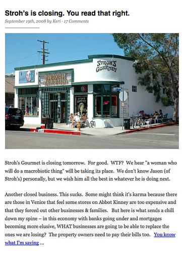 Stroh’s Abbot Kinney is Closing
