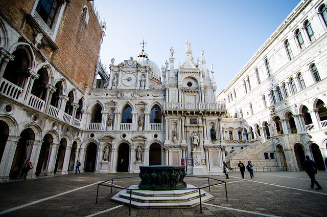 The grand interior courtyard of the Doge's Palace.
