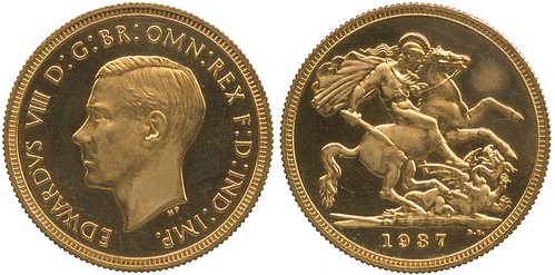 A King Edward VIII 1937 Gold Proof Sovereign