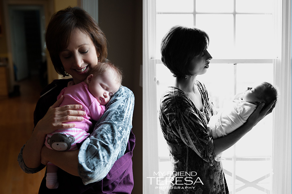 My Friend Teresa Photography, Cary Newborn Photography, Doula with Baby