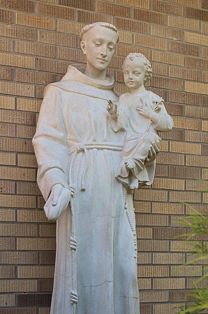 Saint Anthony Roman Catholic Church, in Glennon, Missouri, USA - statue of Saint Anthony