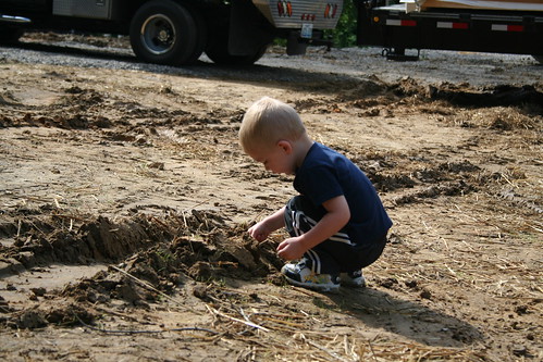 Easton Barnett at the site of his new home. USDA Photos.