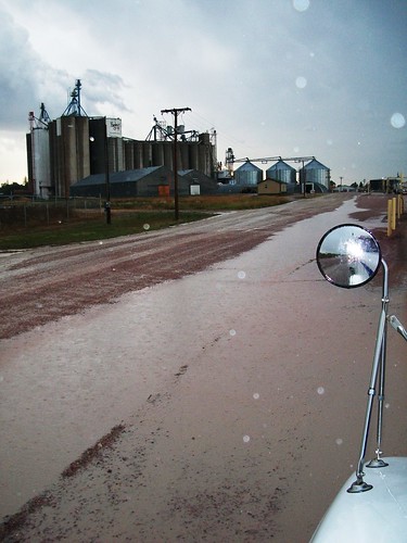 Puddles at the grain elevator