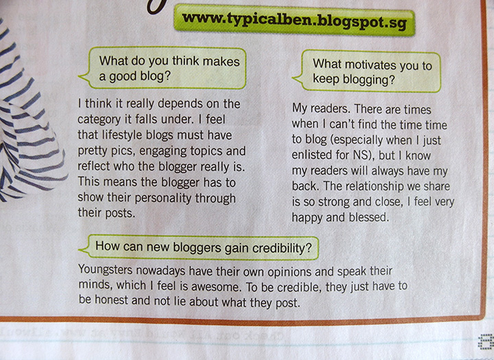 typicalben on teenage magazine interview questions