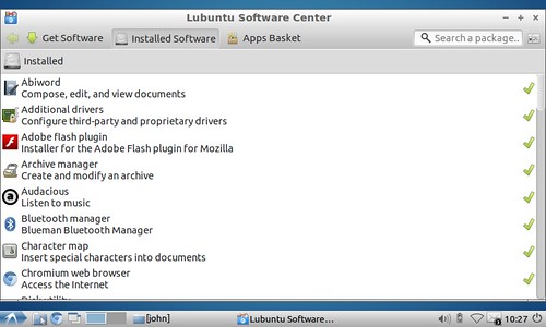 Lubuntu Software Center showing Installed Software
