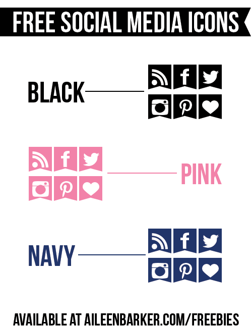 free-social-media-icons-black-pink-blue-navy