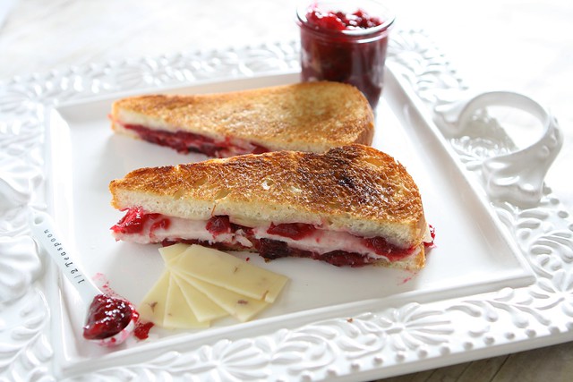 Turkey and Cranberry Grilled Cheese |The Hungry Housewife