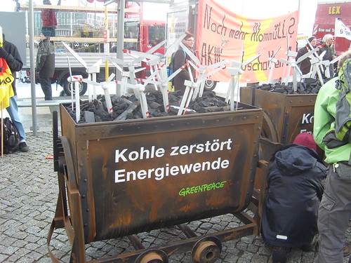 Energiewende Retten! Berlin 3.12.2013 Kohlewagen Greenpeace