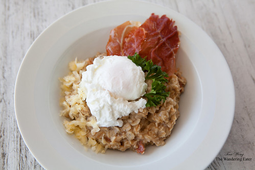 Savory Oatmeal with Prosciutto and Skellig Cheese