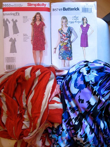 Simplicity 1653, Butterick B5749 & fabric from the Brooklyn Sewing Club fabric & pattern swap