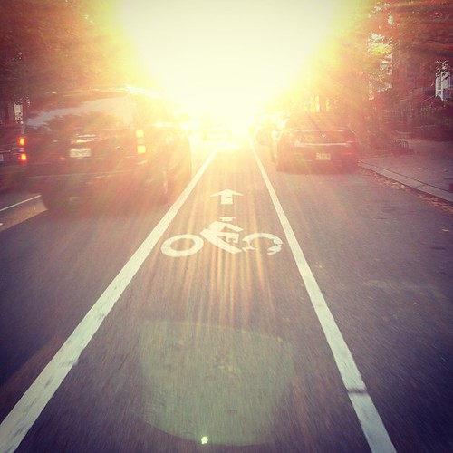 Spectacular bike commute weather this morning, but riding directly into the sun is a challenge!